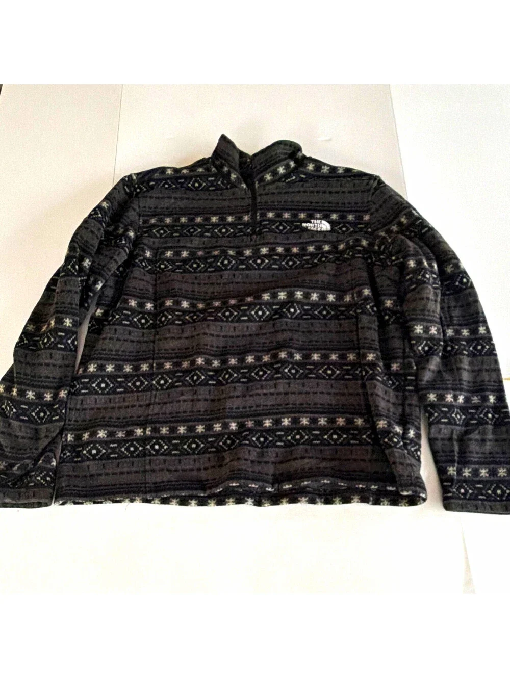 The North Face Men's Fair Isle 1/4 Zip Mock Neck Fleece Pullover Sweater XXL